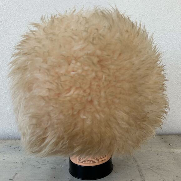 Vintage fur hat Tuscan lambs wool winter 50s 60s glam retro mid century outdoor - Picture 5 of 10
